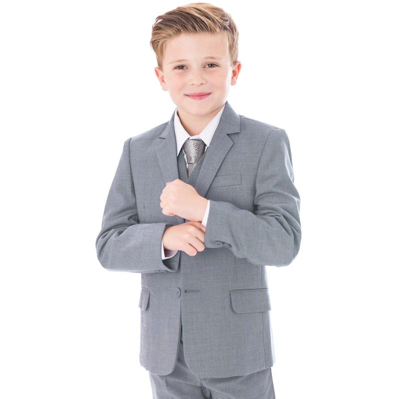 Boys Light Grey 5 Piece Jacket Suit Boys Light Grey Wedding Suit childrensspecialoccasionwear
